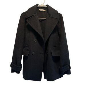 Vince Melton Peacoat Jacket Black Wool Cashmere Double Breasted Button Size 0